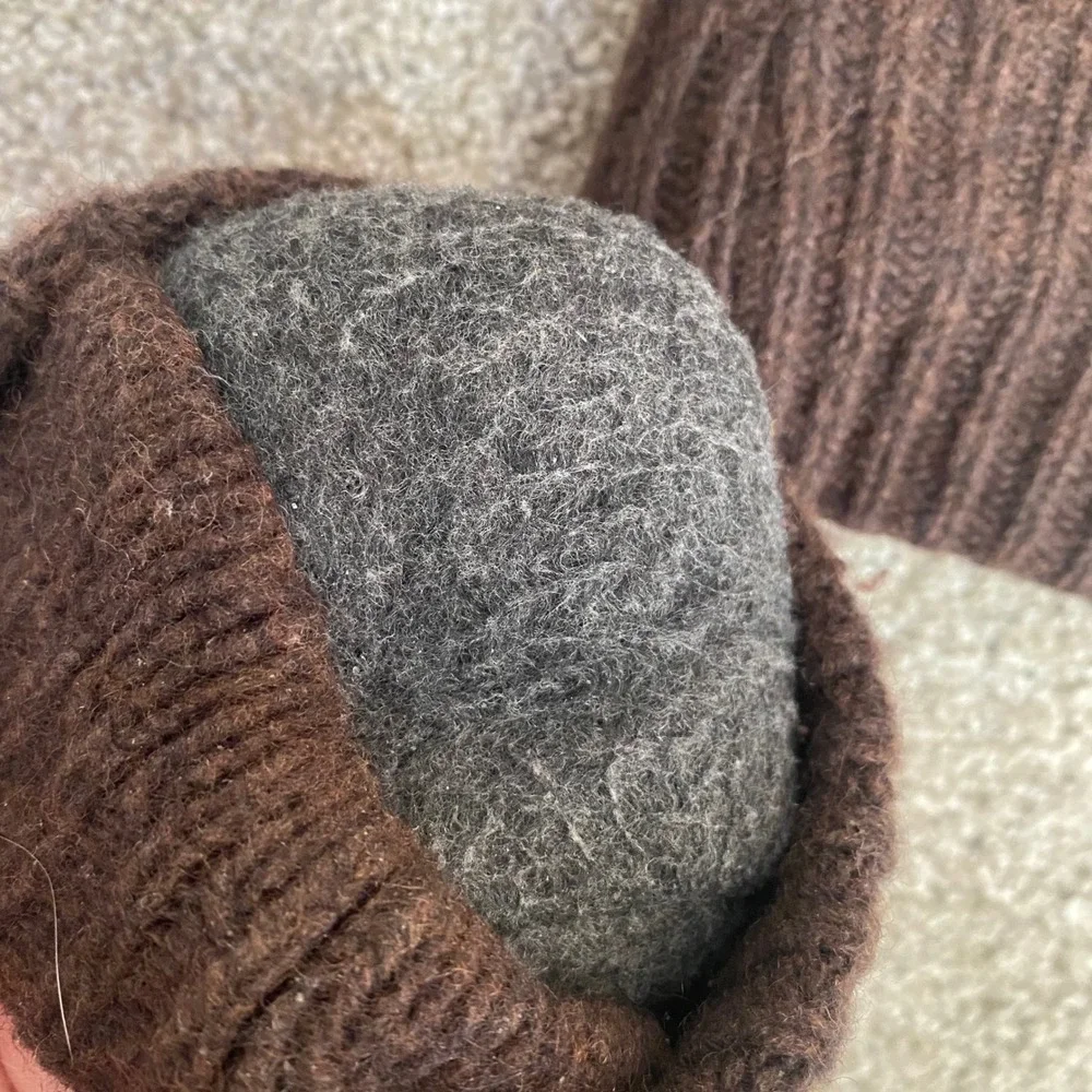 Unbranded Fair Isle Wool Mittens Womens OS Brown Multi Excellent Fleece Lined